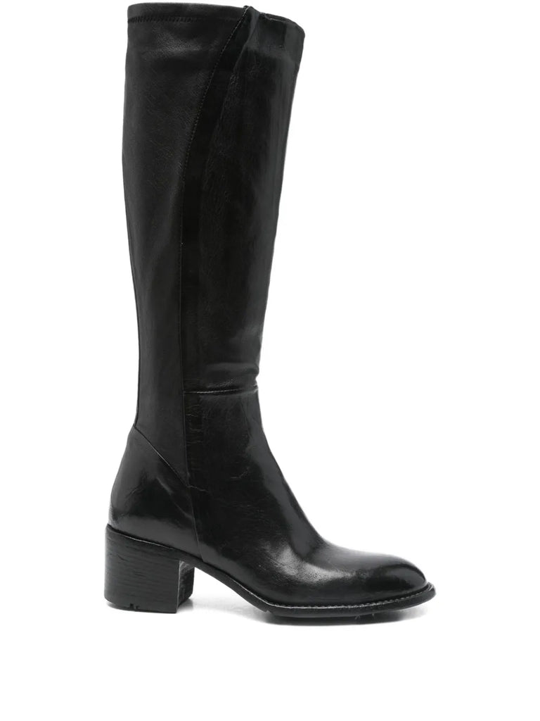 Bota Caña Alta Tacón Medio Negra