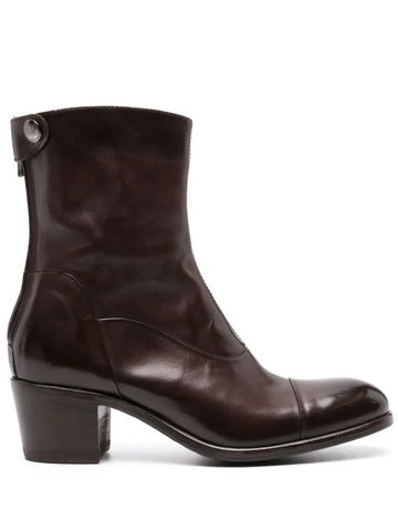 Dark Brown Mid Heel Boot