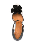 Weißer Schuh mit Absatz – Schwarz
