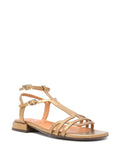 Flache bronzefarbene Sandale