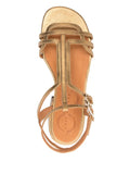 Flache bronzefarbene Sandale