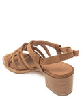 Sandalia Tacón Medio Camel