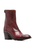 Dunkelbrauner Stiefel mit mittelhohem Absatz