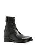 Dunkelbrauner Stiefel mit mittelhohem Absatz