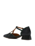 Zapato Tacón Medio Azul - Verde