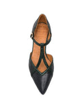 Zapato Tacón Medio Azul - Verde