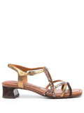 Tricolor Medium Heel Sandal 