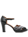 Black and Gold Heeled Sandal