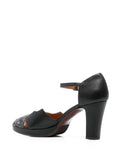 Black and Gold Heeled Sandal