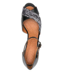 Black and Gold Heeled Sandal