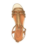 Flache bronzefarbene Sandale