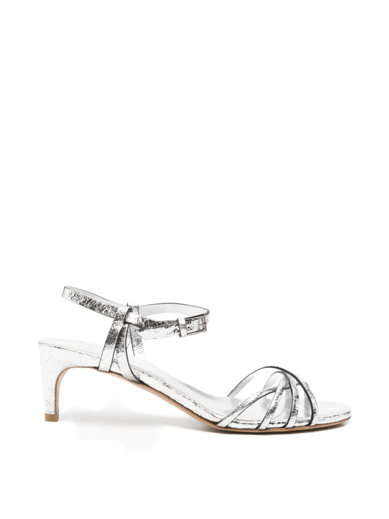 Sandalia Tacón Medio - Plata