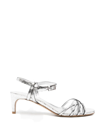 Sandalia Tacón Medio - Plata