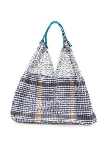 ELZIVER Bolso Pequeño Azul - Marrón - Blanco