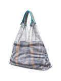 ELZIVER Bolso Pequeño Azul - Marrón - Blanco