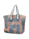 KANPUR Bolso Tote Pequeño Marrón & Azul