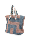 KANPUR Bolso Tote Pequeño Marrón & Azul