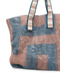 KANPUR Bolso Tote Pequeño Marrón & Azul
