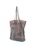 KANPUR Bolso Tote Grande Azul & Marrón