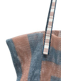 KANPUR Bolso Tote Grande Azul & Marrón