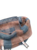 KANPUR Bolso Tote Grande Azul & Marrón