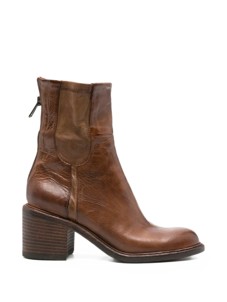 Bota Tacón Medio Cuero