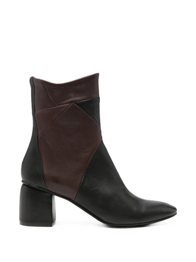 Bota Tacón Medio Negra - Marrón