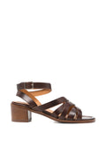 Sandalia Tacón Medio Camel - Marrón