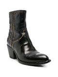 Brauner Stiefel mit mittlerem Absatz