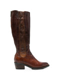 Bota de Caña Alta Tacón Bajo Cognac