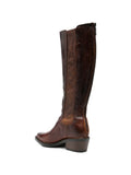 Bota de Caña Alta Tacón Bajo Cognac