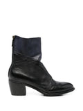 Bota Tacón Medio Azul -Negra