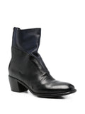Bota Tacón Medio Azul -Negra