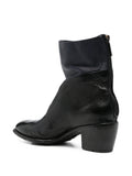 Bota Tacón Medio Azul -Negra