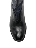 Bota Tacón Medio Azul -Negra