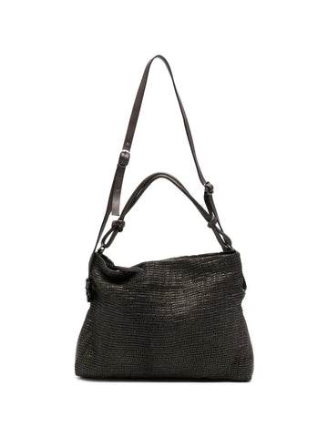 Bolso Piel Perforada - Dark Brown Metal