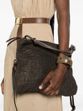 Bolso Piel Perforada - Dark Brown Metal