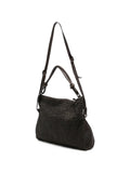 Bolso Piel Perforada - Dark Brown Metal