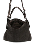 Bolso Piel Perforada - Dark Brown Metal