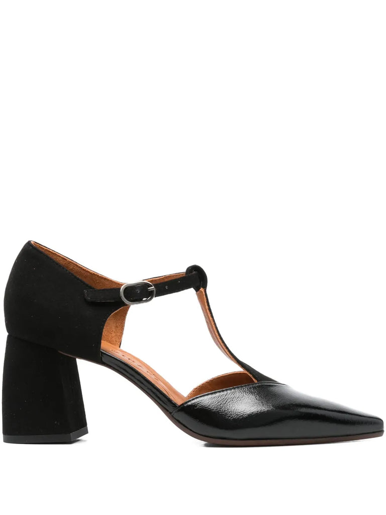 Zapato Tacón Alto Negro - Metalizado Plomo