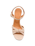 Chie Mihara Ballah nude beige leather knotted strap sandal, leather sole with non-slip rubber pad, known for exceptional comfort and fit, handmade in Spain

