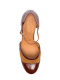 Chie Mihara Pelu designer comfort shoes, premium leather insole and perforated camel leather upper, slow fashion shoes sustainable craftsmanship footwear Spain

