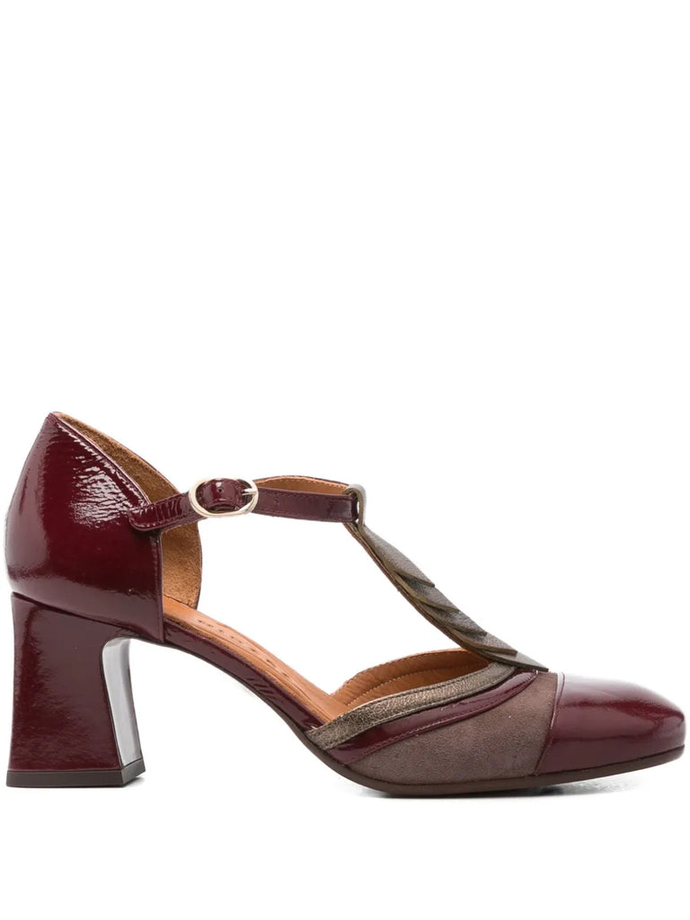 Zapato Tacón Medio Burdeos - Taupe