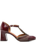 Zapato Tacón Medio Burdeos - Taupe