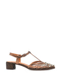 Zapato Tacón Bajo Malla Bronce - Oro