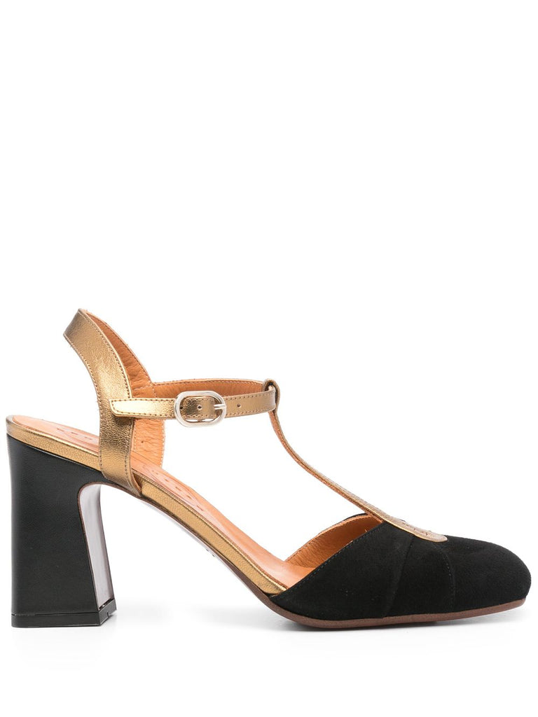 Zapato Tacón Alto Negro - Dorado
