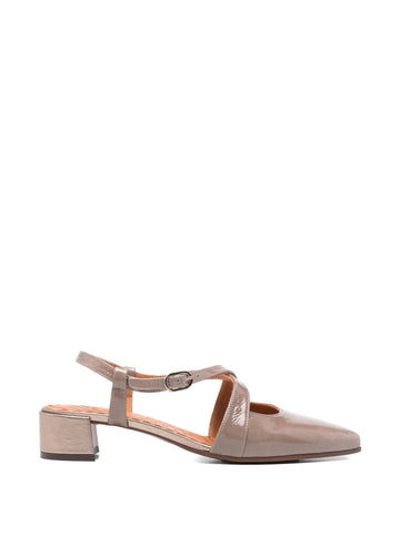Zapato Tacón Bajo Charol Taupe