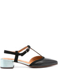 Zapato Tacón Bajo Negro - Celeste