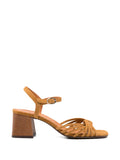 Sandalia Tacón Medio Cognac