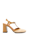 Sandalia Tacón Medio Crema - Ocre
